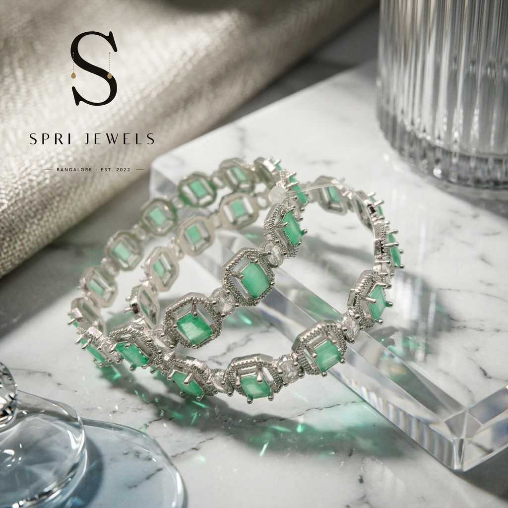 Luxury mint-green gemstone jewelry